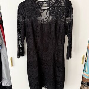 BB Dakota Black Lace Long Sleeve Dress